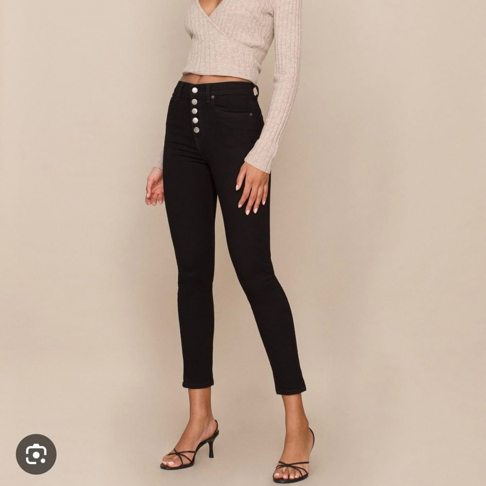Reformation Harper button fly high rise jeans black size 27